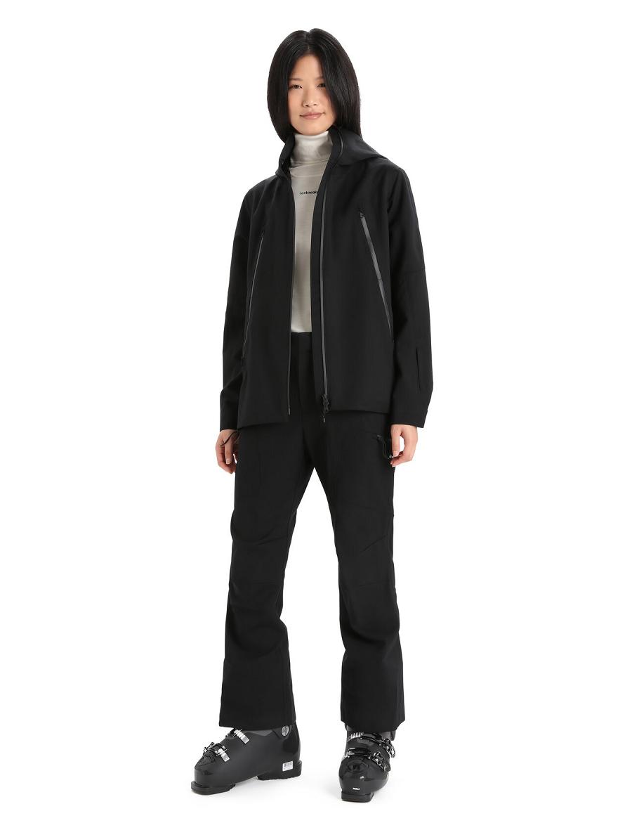 Black Women's Icebreaker Shell+™ Merino Hooded Jackets | USA 1654MQZA